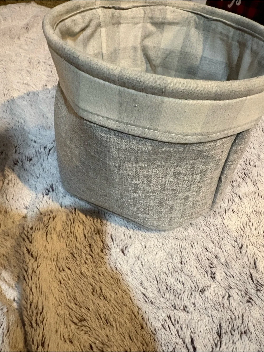Neutral Gray Fabric Storage Bin “baby” - Brand: RG Home